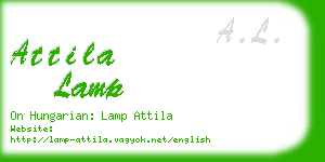 attila lamp business card